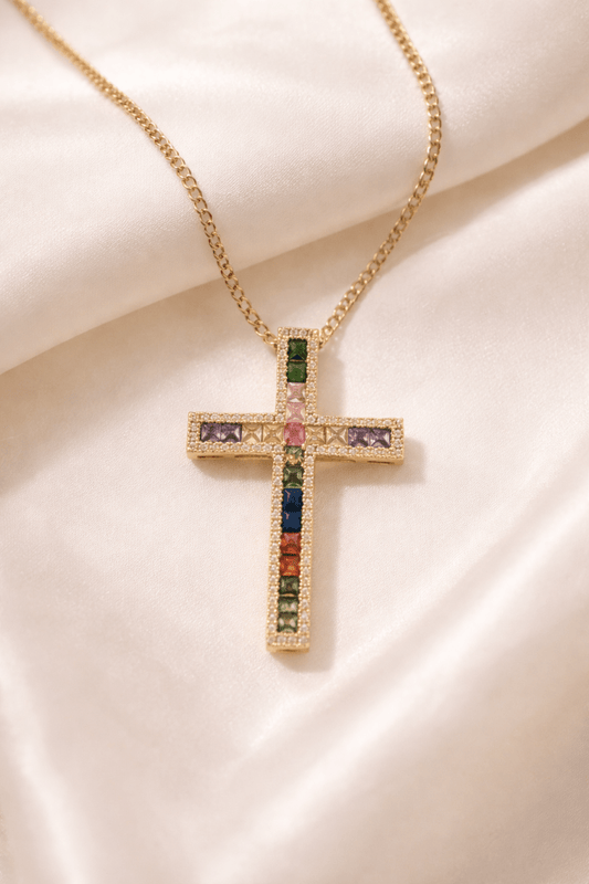 Collana Cross Rainbow - MomyBijoux