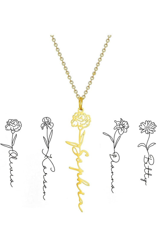 Collana Nome Firma e Rosa - MomyBijoux