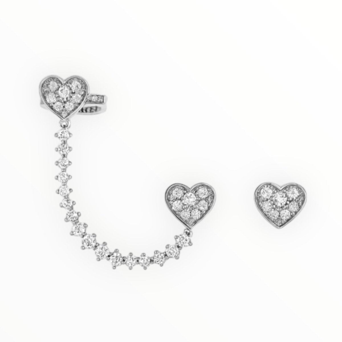 Orecchini Cuori In Festa con Earcuff - MomyBijoux